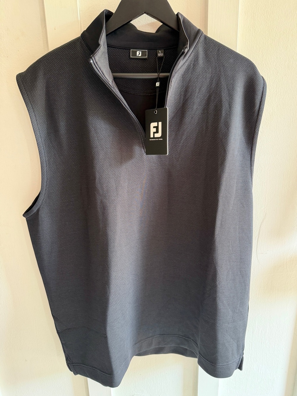 FootJoy Men's Sleeveless Quarter-Zip Golf Vest - Charcoal Black large NWT
